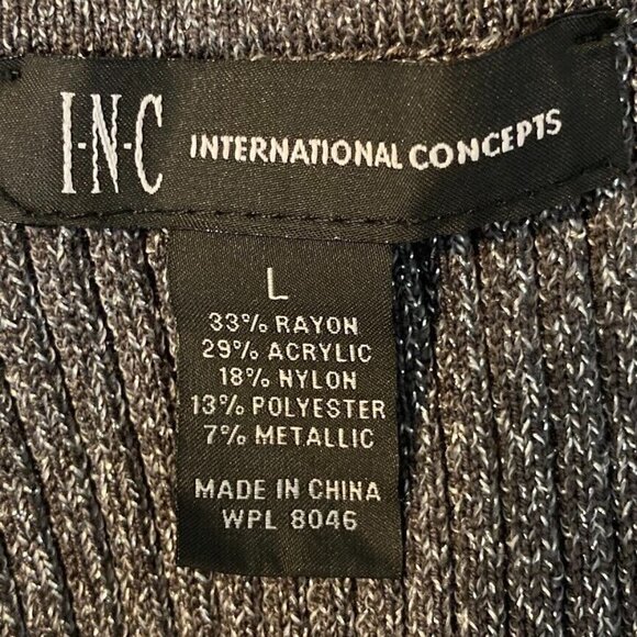 I.N.C International Concepts Silver V-Neck Pullover Sweater L - Picture 7 of 8